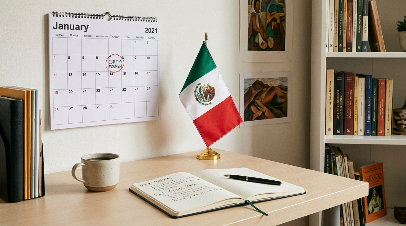 Plan de 7 días para estudiar el examen de naturalización mexicana